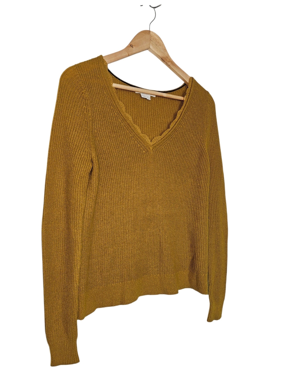Boden Women's Alpaca Blend V-Neck Sweater in Mustard Yellow